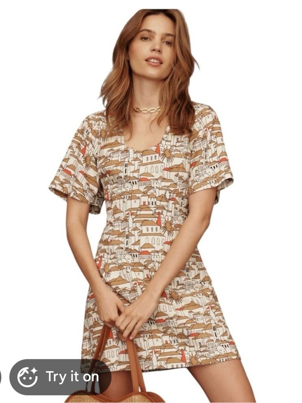 Anthropologie Porridge Villa Print Mini Dress